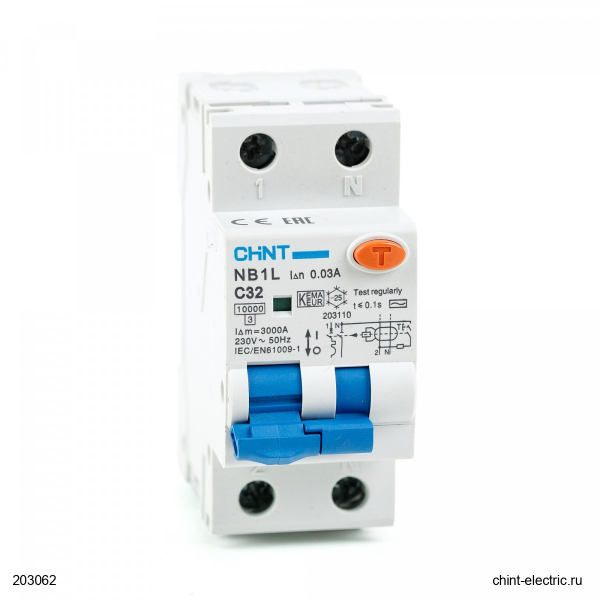 Диф. автомат NB1L 1P+N C32 30мА тип A 10кА (36mm) (R) (кратно 6)