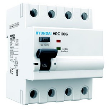 Устройство защитного отключения HRC100S 4PG4S0000C 00125F 4 полюса, 125A, 30mA (STANDARD)
