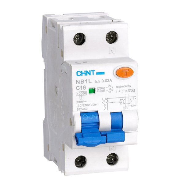 Диф. автомат NB1L 1P+N B16 100мА тип AC 10кА (36mm) (R) (кратно 6)