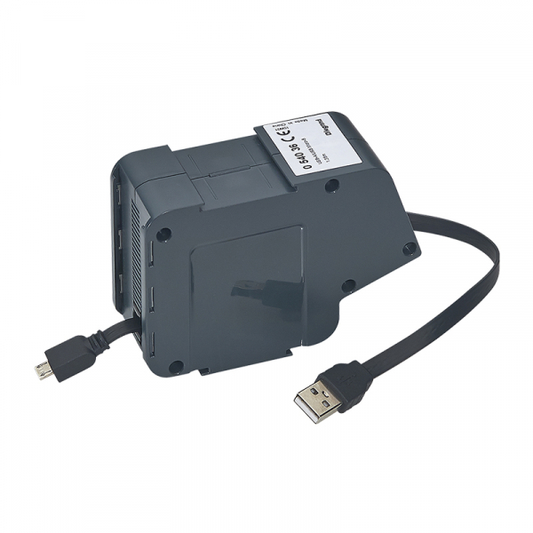 Выдвижной розеточный блок с вытяжным кабелем USB/micro-USB 1 модуль