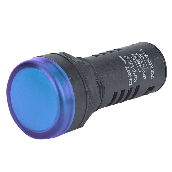 Индикатор помехозащищенный со встроенным конденсатором ND16-22D/4K2 синий АС 380В (R) (кратно 10)