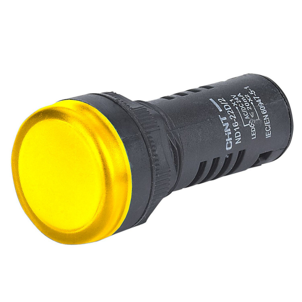 Индикатор ND16-22D/2C желтый, встр. резистор, IP65 AC/DC12В (R) (кратно 10)