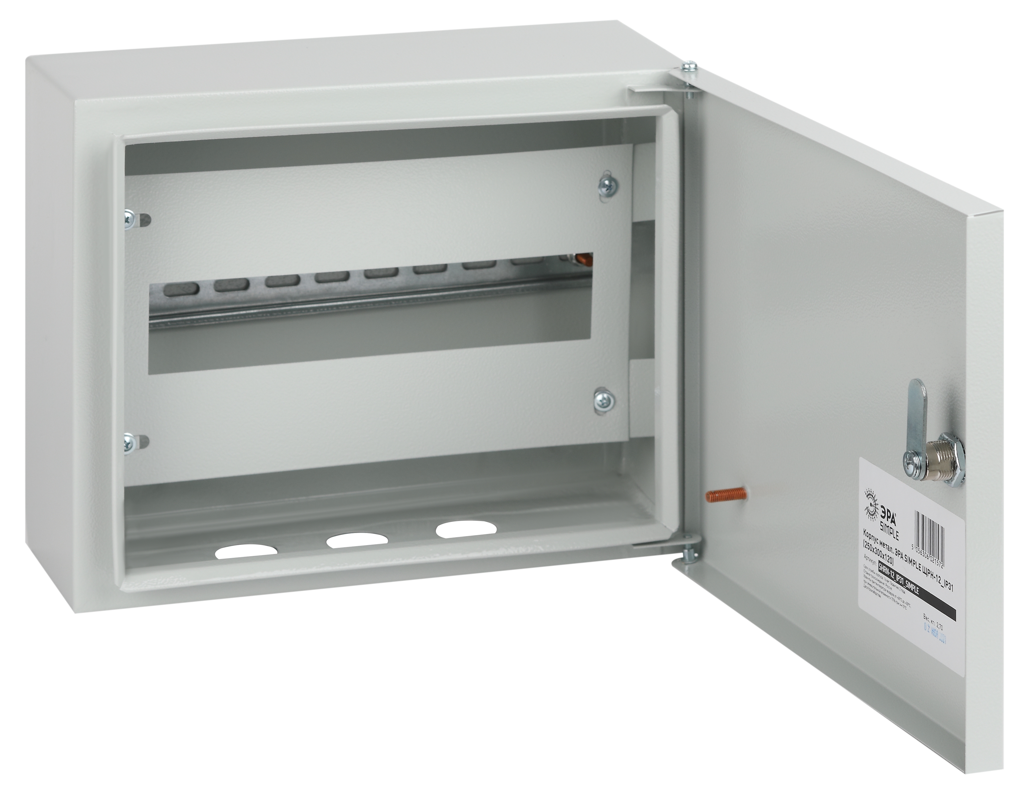 Корпус металлический навесной ЭРА SIMPLE ЩРН-12 (250х300х120) IP31 УХЛ3 серый
