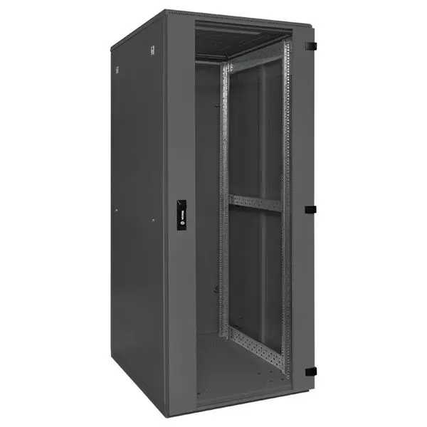 Шкаф напольный 19" TERACOM PRO 18U 600х800 мм двери стеклянная с замком-ручкой и металлическая чёрный