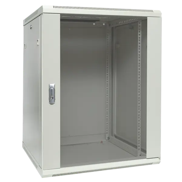 Шкаф настенный 19" TERACOM PRO 12U 600х600 мм дверь стеклянная с замком-ручкой серый Шкаф настенный 19" TERACOM PRO 12U 600х600 мм дверь стеклянная с замком-ручкой серый