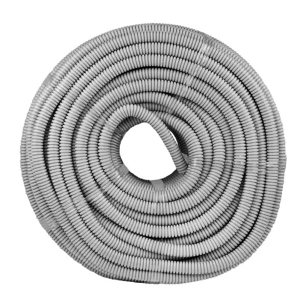 Труба гофр. ПВХ с протяжкой d25 мм (50 м) серая EKF-Plast Труба гофр. ПВХ с протяжкой d25 мм (50 м) серая EKF-Plast