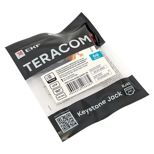 Модуль Keystone TERACOM CS Cat.6A неэкранированный 110 IDC 180 градусов самозажимной (Toolless) оранжевый