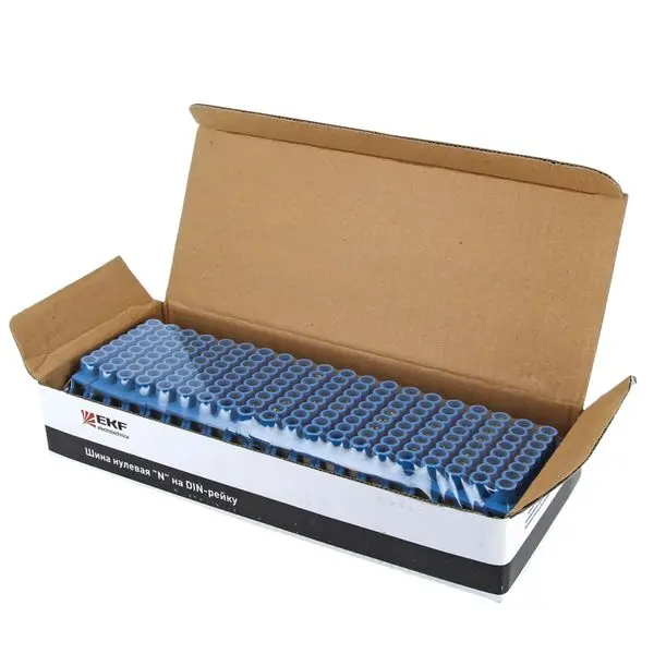 Шина "0" N (6х9мм) 6 отверстий латунь синий нейлоновый корпус комбинированный EKF PROxima Шина "0" N (6х9мм) 6 отверстий латунь синий нейлоновый корпус комбинированный EKF PROxima