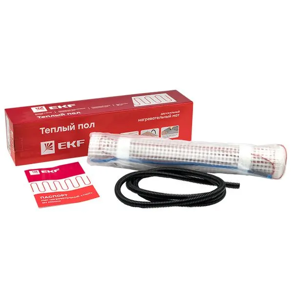 Мат нагревательный двухжильный "Уют" 0,5 кв. м. 75 Вт EKF Мат нагревательный двухжильный "Уют" 0,5 кв. м. 75 Вт EKF