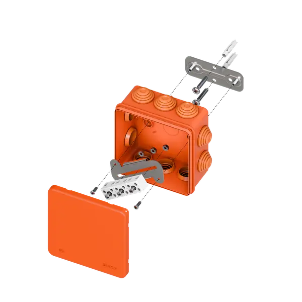 Коробка огнестойкая E45 100х100х50мм с клеммниками 6 полюсов 0,5-4мм2 IP55 HF EKF