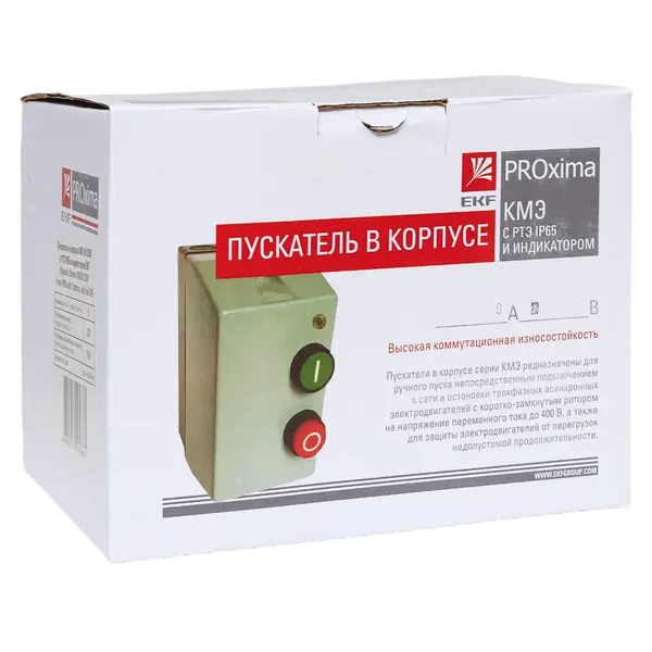 Пускатель в корпусе КМЭ 9А 230В с РТЭ Ir-4-6А и индикатором IP65 EKF Пускатель в корпусе КМЭ 9А 230В с РТЭ Ir-4-6А и индикатором IP65 EKF