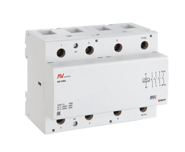 Контактор модульный КМ 125А 4NC 230VAC (6 мод.) AVERES EKF Контактор модульный КМ 125А 4NC 230VAC (6 мод.) AVERES EKF
