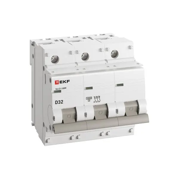 Автоматический выключатель 3P 32А (D) 10kA ВА 47-100M без теплового расцепителя EKF PROxima Автоматический выключатель 3P 32А (D) 10kA ВА 47-100M без теплового расцепителя EKF PROxima