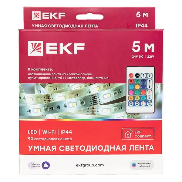 Умная светодиодная лента EKF Connect RGBW 5m