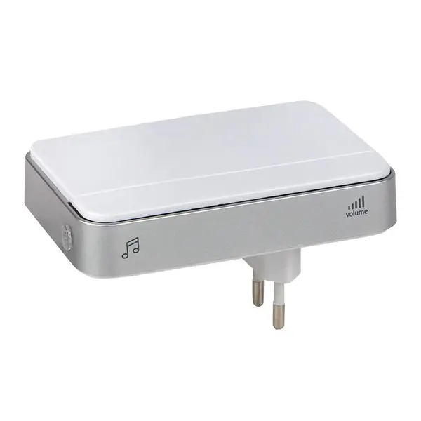 Звонок беспр. в розетку Classic (бел.-сер. 51 мелод. с индик. 4 ур.) EKF