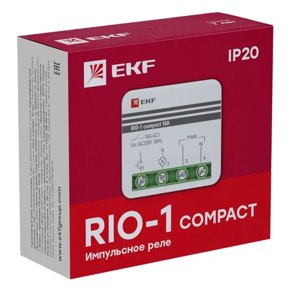 Импульсное реле RIO-1 compact 10А EKF PROxima Импульсное реле RIO-1 compact 10А EKF PROxima