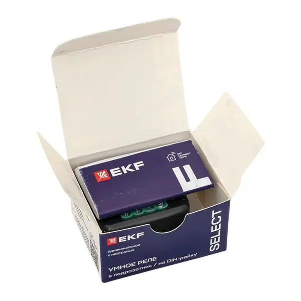 Умное реле в подрозетник 1-канальное с нейтралью Zigbee EKF Connect Select