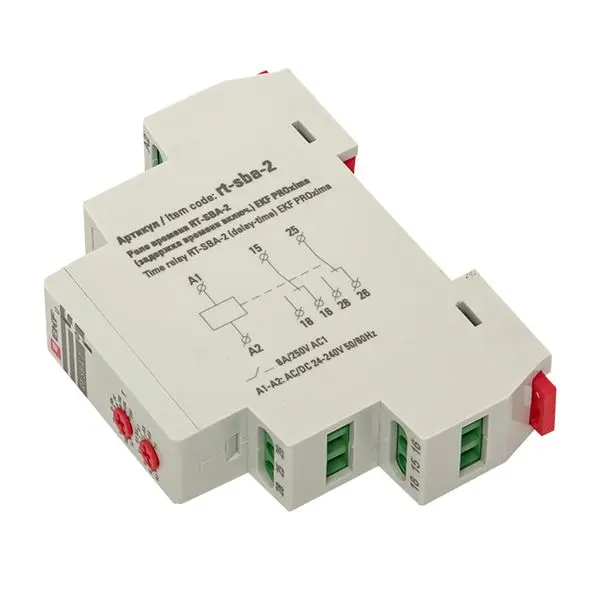 Реле времени RT-SBA-2 (задержка времени включ.) EKF PROxima Реле времени RT-SBA-2 (задержка времени включ.) EKF PROxima