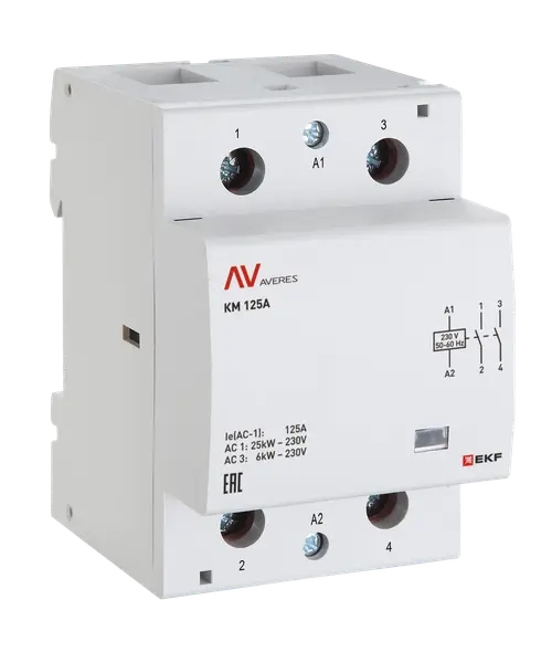 Контактор модульный КМ 40А 3NO+1NC 48VAC (3 мод.) AVERES EKF Контактор модульный КМ 40А 3NO+1NC 48VAC (3 мод.) AVERES EKF