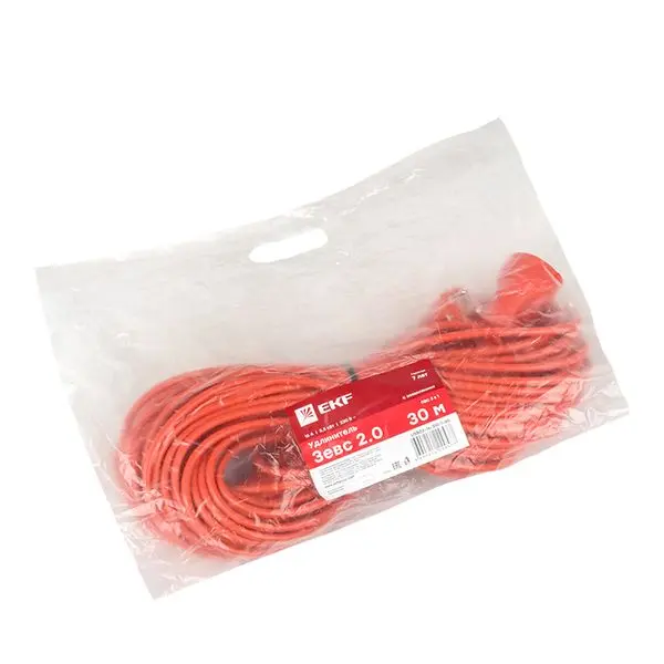 Удлинитель "Зевс 2.0" 30м c заземлением ПВС 3*1 16А/3,5кВт PROxima EKF Удлинитель "Зевс 2.0" 30м c заземлением ПВС 3*1 16А/3,5кВт PROxima EKF