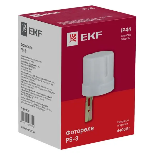 Фотореле PS-3 20А 4400Вт IP44 EKF PROxima Фотореле PS-3 20А 4400Вт IP44 EKF PROxima