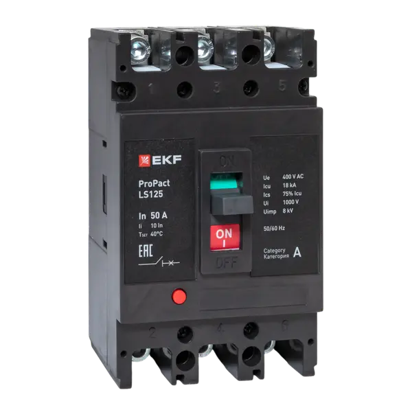 Автоматический выключатель LS125 18кА 3P 50А ProPact EKF