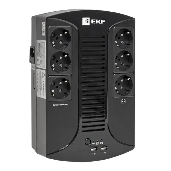ИБП E-Power Home 800 ВА , 480Вт, 6хSchuko, 2xUSB Charger, USB,RJ11 ИБП E-Power Home 800 ВА , 480Вт, 6хSchuko, 2xUSB Charger, USB,RJ11
