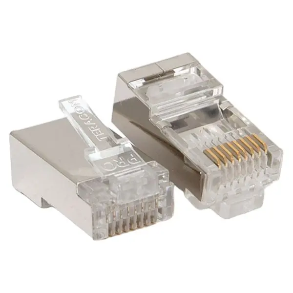 Коннектор RJ-45 TERACOM PRO экранированный 8P8C 30мкд Cat.6 (упак.20шт) Коннектор RJ-45 TERACOM PRO экранированный 8P8C 30мкд Cat.6 (упак.20шт)