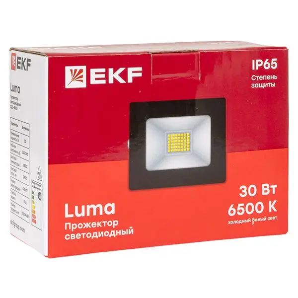 Прожектор светодиодный СДО-3003 30Вт 6500К IP65 LUMA EKF
