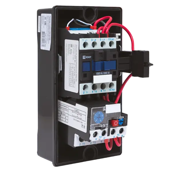 Пускатель в корпусе КМЭ 9А 400В с РТЭ Ir-2,5-4А и индикатором IP65 EKF