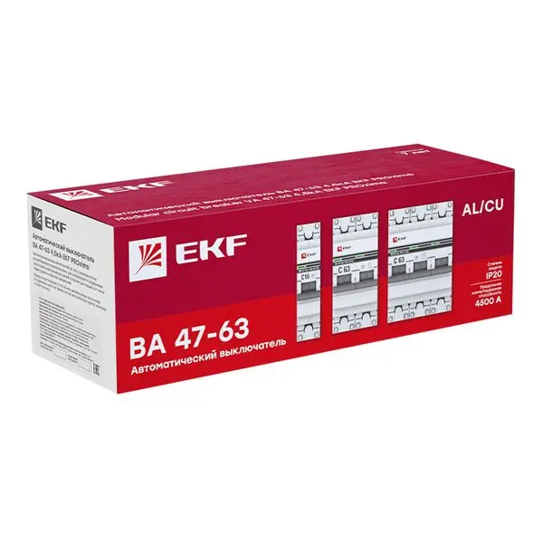 Автоматический выключатель 4P 4А (C) 4,5kA ВА 47-63 EKF PROxima