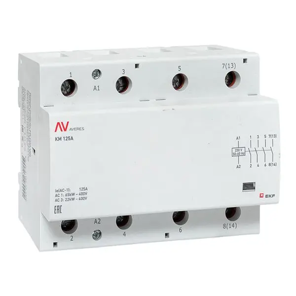 Контактор модульный КМ 125А 4NO 230VAC (6 мод.) AVERES EKF