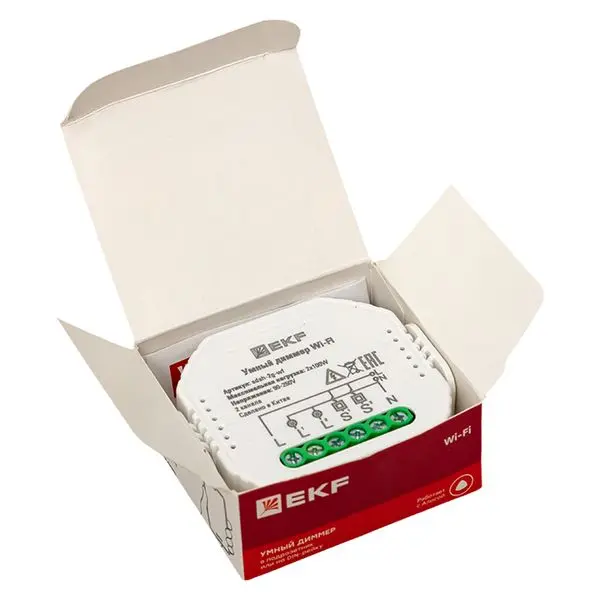 Умный диммер в подрозетник 2-канальный Wi-Fi EKF Connect Умный диммер в подрозетник 2-канальный Wi-Fi EKF Connect