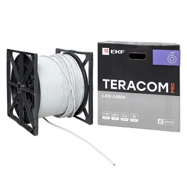 Кабель витая пара TERACOM PRO CAT.6 F/UTP 4 пары solid 23AWG оболочка PVC цвет серый (упак. 305м) Кабель витая пара TERACOM PRO CAT.6 F/UTP 4 пары solid 23AWG оболочка PVC цвет серый (упак. 305м)