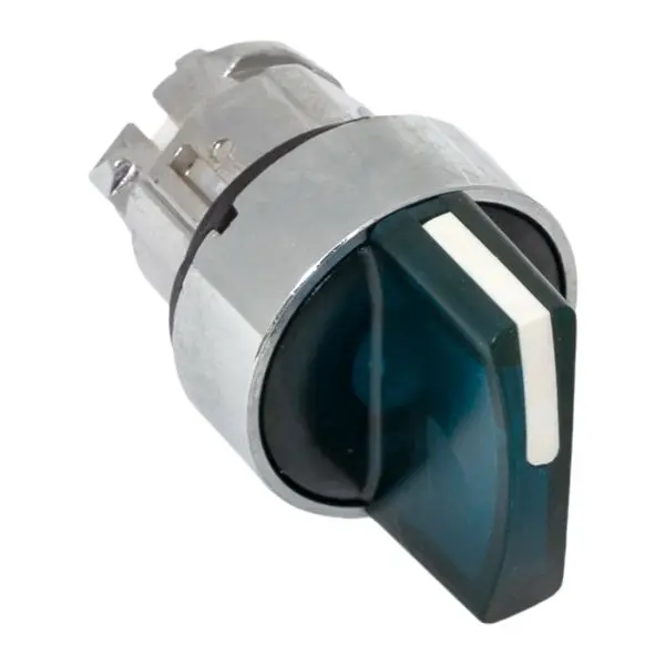 Исполнительный механизм переключателя ХB4 синий на 2 положения возвратный без фиксации, с подсветкой с короткой ручкой EKF PROxima