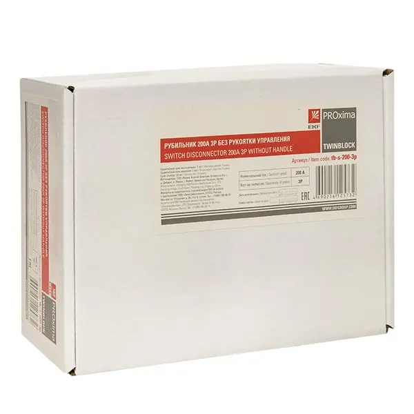Рубильник 200A 3P без рукоятки управления TwinBlock EKF Рубильник 200A 3P без рукоятки управления TwinBlock EKF