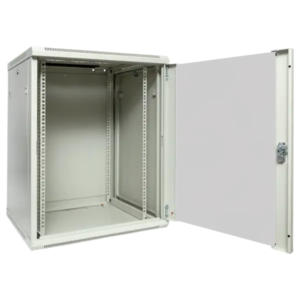 Шкаф настенный 19" TERACOM PRO 12U 600х600 мм дверь стеклянная с замком-ручкой серый