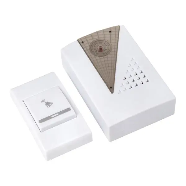 Звонок беспр. на батарейках 004 (бел.-сер. 36 мелод. с индик. 2х1,5В АA дист. 80м.) EKF Basic