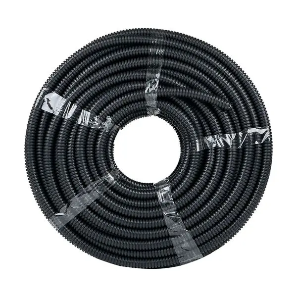 Труба гофр. негорючая безгалогеновая FRHF с протяжкой d20 мм (100 м) черная EKF-Plast Труба гофр. негорючая безгалогеновая FRHF с протяжкой d20 мм (100 м) черная EKF-Plast