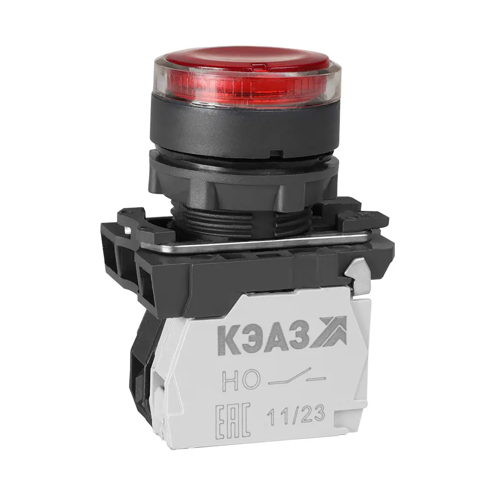 КМЕ4111мЛ-24В-красный-1но+1нз-цилиндр-индикатор-IP40