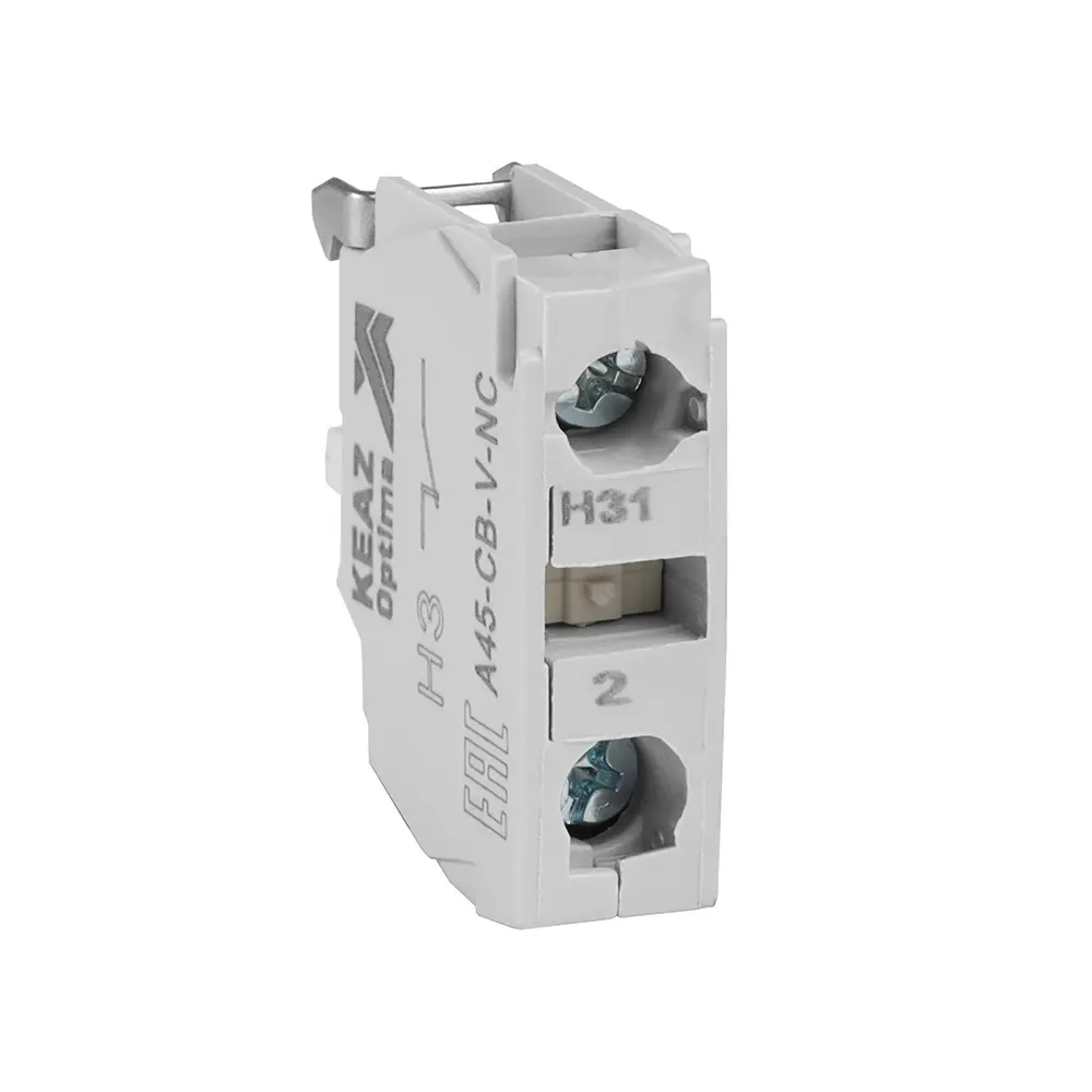 A45-CB-V-NC Контактный блок 1НЗ винтовой зажим ZBE102 A45-CB-V-NC Контактный блок 1НЗ винтовой зажим ZBE102