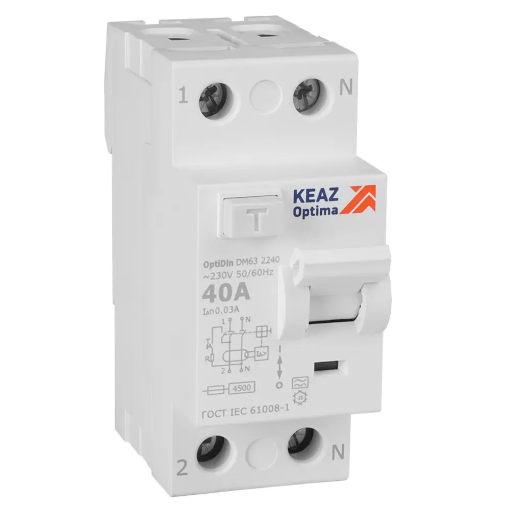 OptiDin DM63-2240-A-4,5-УХЛ4 (2P, 40, 30mA) 