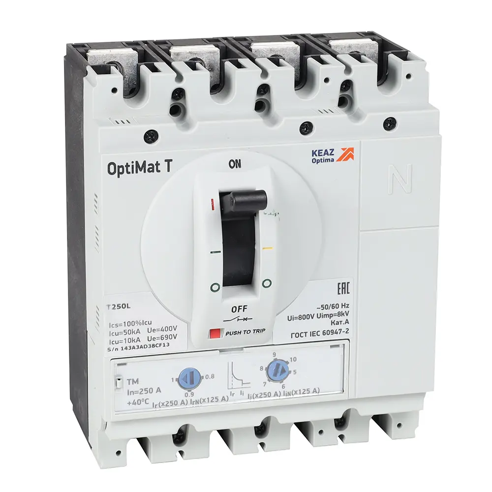 OptiMat T250L TM 250A 4P