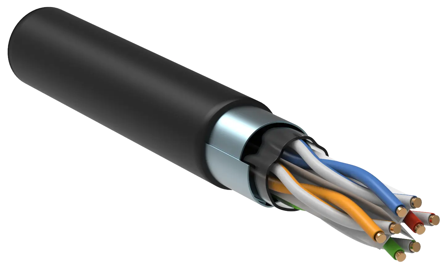 ITK Витая пара F/UTP кат.6 4x2х23AWG solid LSZH нг(А)-HF черный (305м)