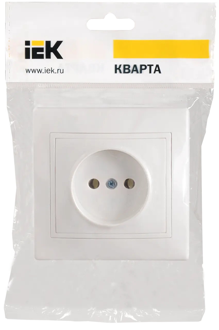 KVARTA Розетка 1-местная без заземления без защитных шторок 10А РС10-2-КБ белый IEK KVARTA Розетка 1-местная без заземления без защитных шторок 10А РС10-2-КБ белый IEK