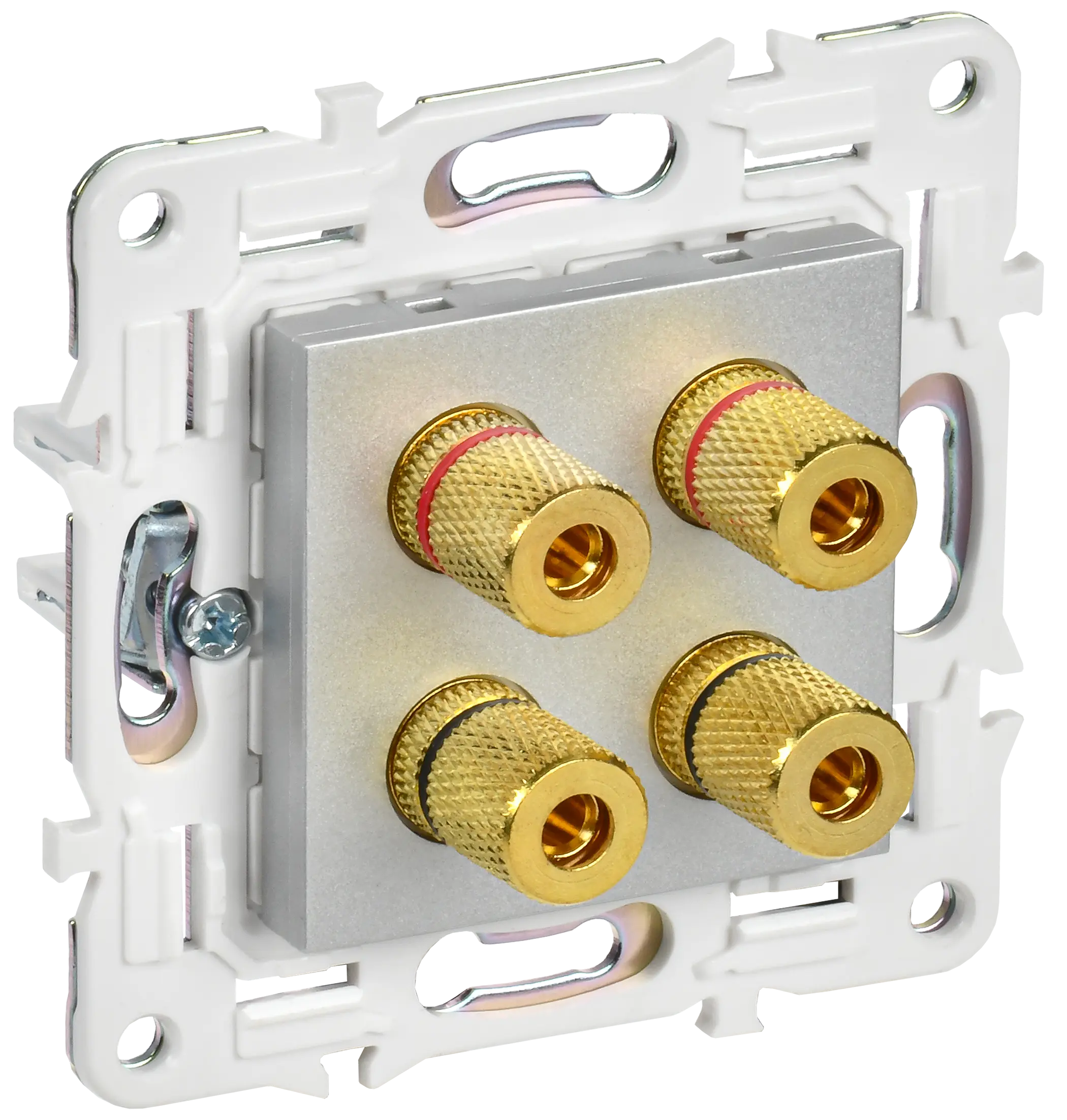 SKANDY Аудиорозетка 4-местная SK-A01S серебряный IEK