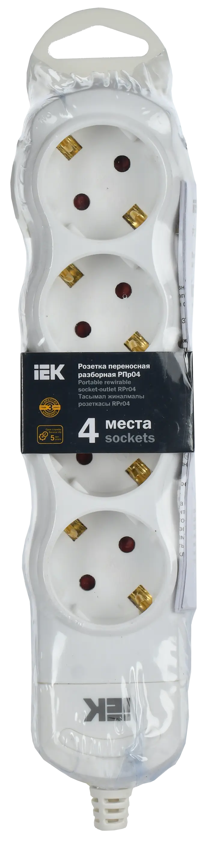 Розетка переносная разборная РПр04 4 места IEK Розетка переносная разборная РПр04 4 места IEK