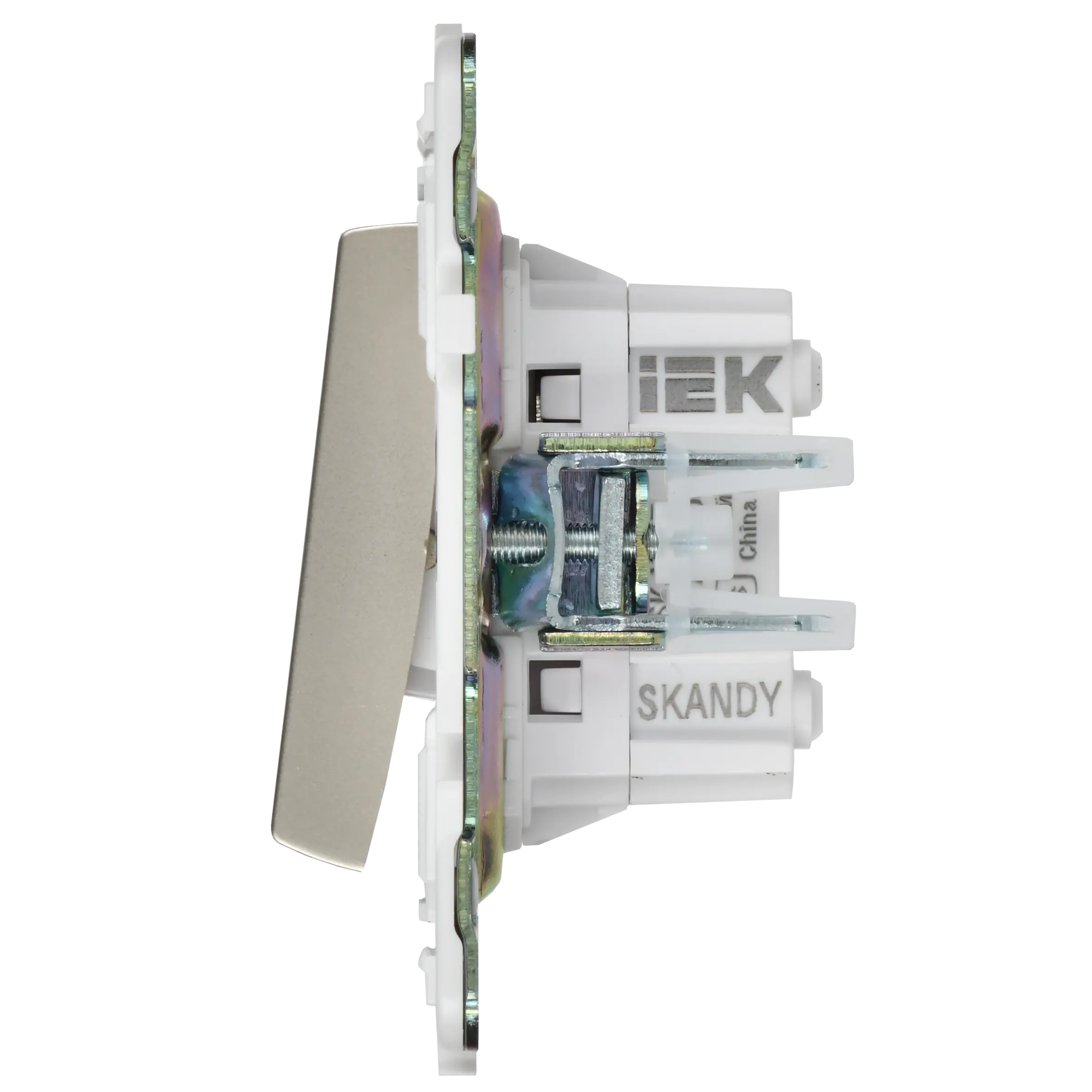 SKANDY Выключатель 2-клавишный перекрестный 10А SK-V06Sh шампань IEK SKANDY Выключатель 2-клавишный перекрестный 10А SK-V06Sh шампань IEK