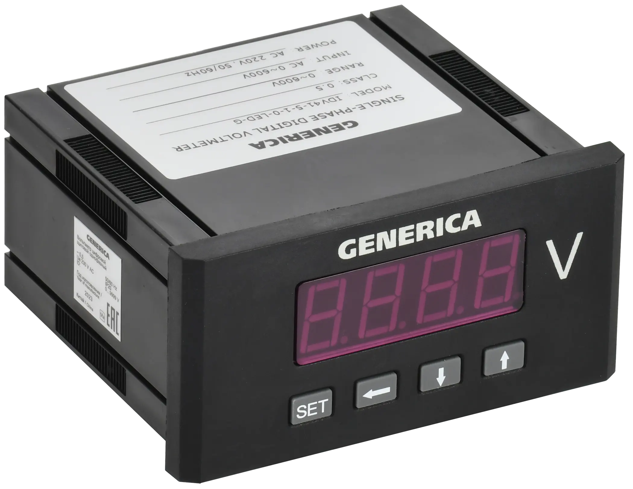 Вольтметр цифровой щитовой однофазный 48х96мм LED GENERICA
