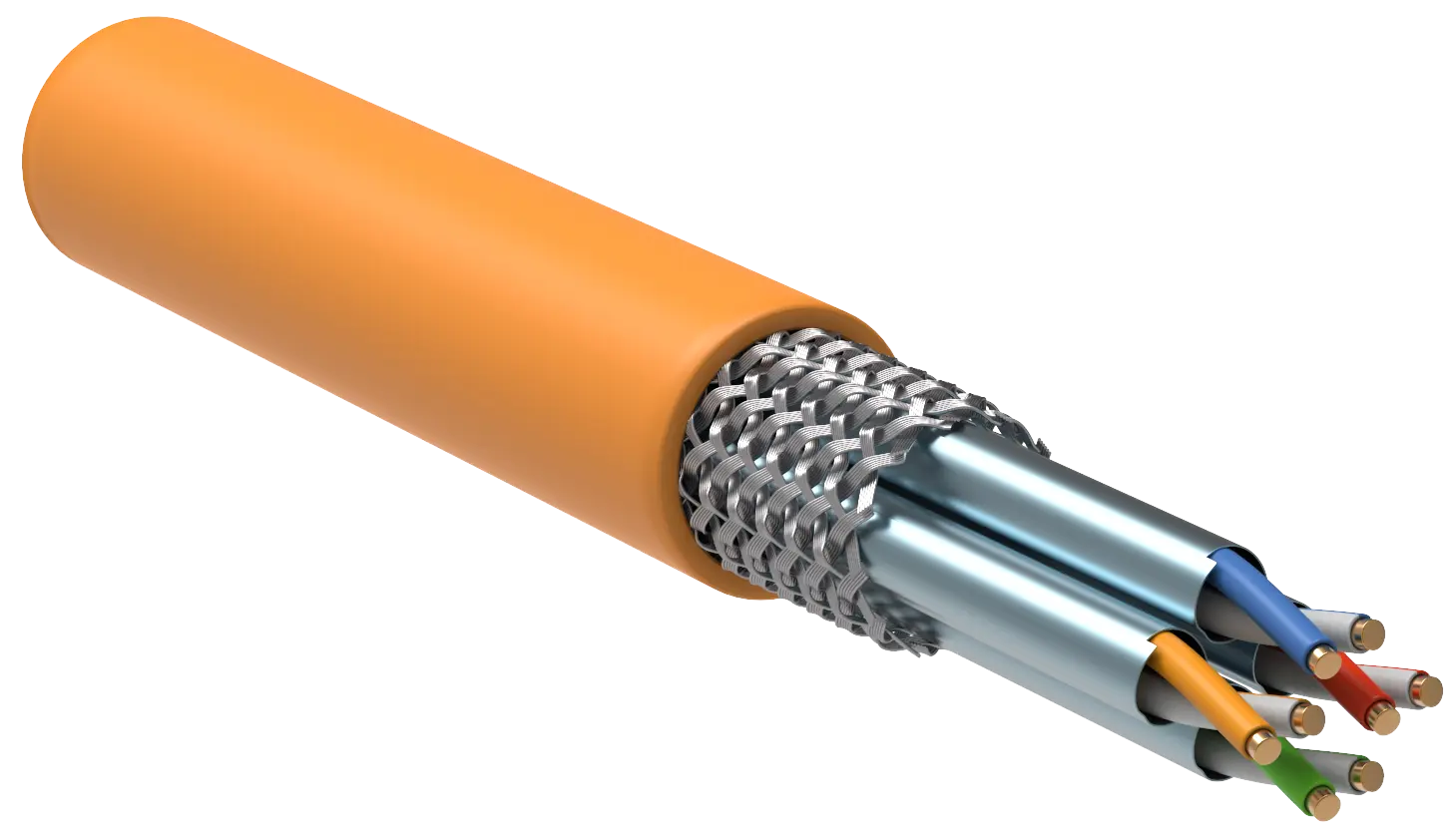 ITK Витая пара S/FTP кат.7A 4х2х23AWG solid LSZH нг(А)-HF оранжевый (305м)